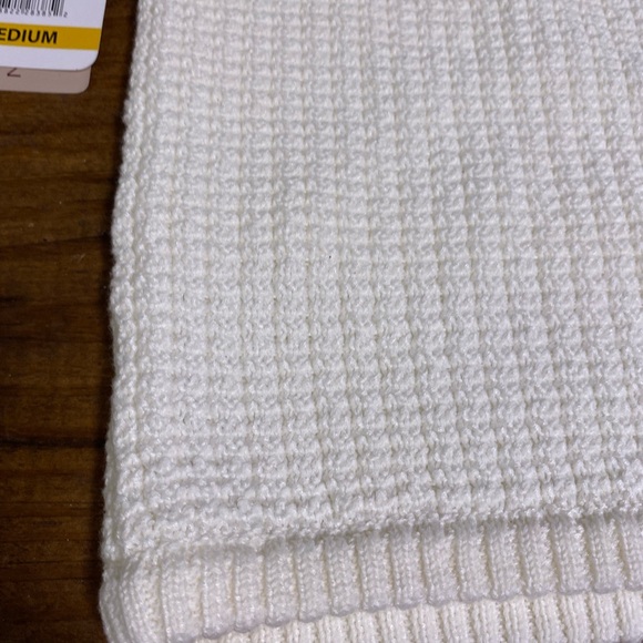 French Connection Knit Two-Piece Skirt Set Short Sleeve Cardigan Size M Cream - Picture 8 of 9